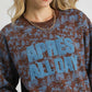 Umgee Scenic Print Cropped Sweatshirt Chocolate - DAVERRI FASHIONS
