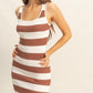 HYFVE Striped Scoop Neck Wide Strap Knit Dress Tank Dresses