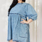 HEYSON Full Size Oversized Denim Babydoll Dress Babydoll Dresses