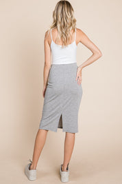 BOMBOM Elastic Waist Pencil Skirt | Daverri Fashions