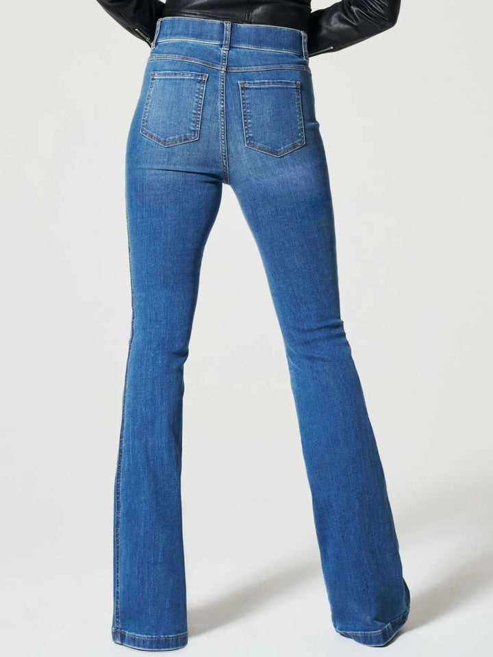 Full Size High-Waisted Flare Jeans Plus Size | Jeans Daverri Fashions
