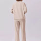 Daverri relaxed fit beige quarter-zip sweatsuit set