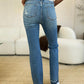 Judy Blue Full Size Mid Rise Destroyed Hem Distressed Jeans - DAVERRI FASHIONS
