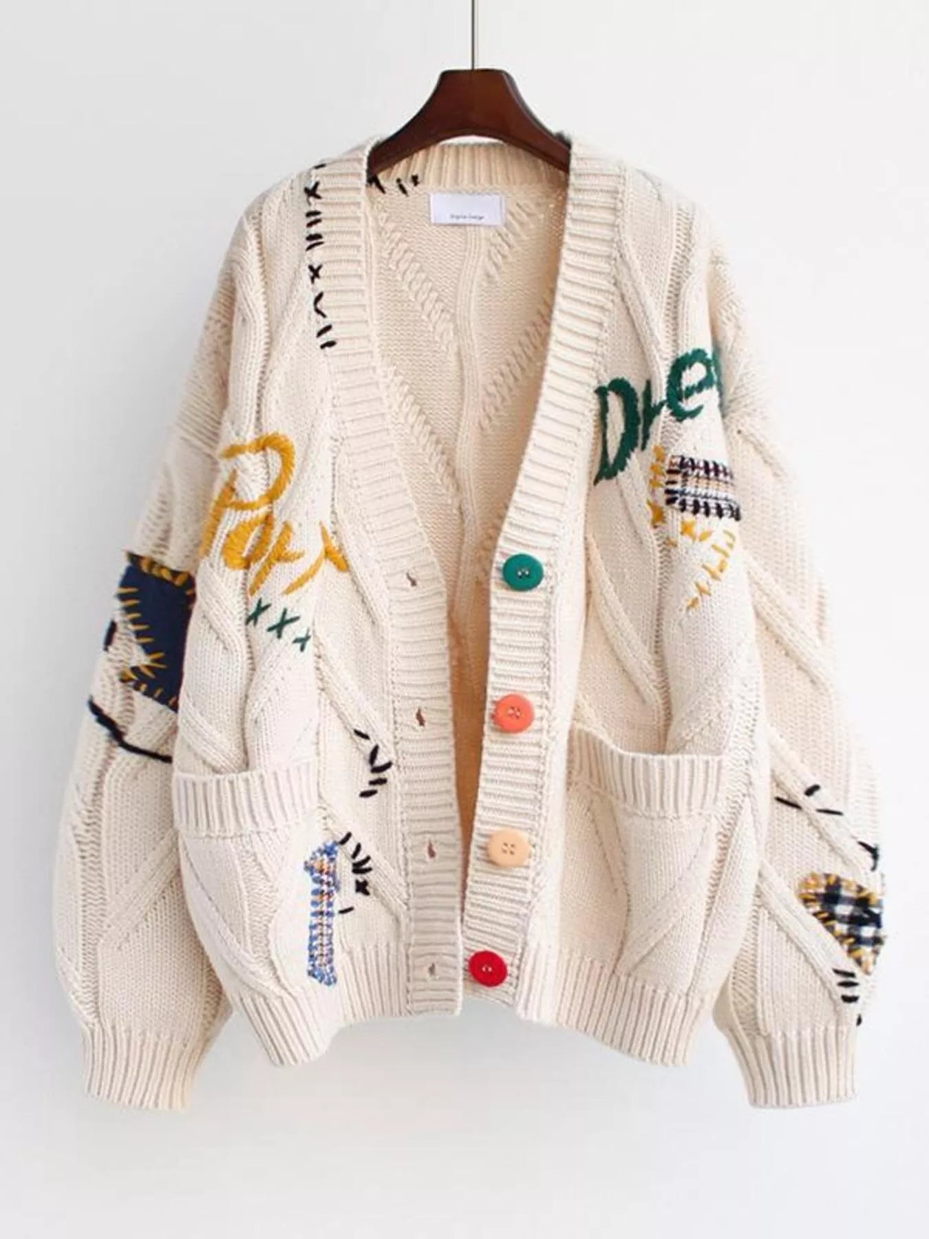 Cable Knit Button Up Cardigan | Cardigans Daverri Fashions