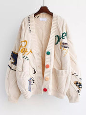 Cable Knit Button Up Cardigan | Cardigans Daverri Fashions