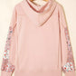 Floral Print Drawstring Long Sleeve Hoodie - DAVERRI FASHIONS