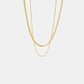 18K Gold-Plated Double-Layered Necklace - DAVERRI FASHIONS