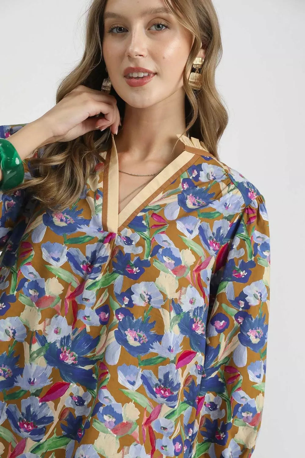 Umgee Boho Floral Balloon Sleeve Mini Dress | Mini Dresses Daverri Fashions