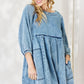 HEYSON Full Size Oversized Denim Babydoll Dress Babydoll Dresses