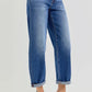 RISEN Full Size High Rise Crop Mild Barrel Jeans Plus Size Jeans