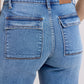 Judy Blue Full Size Mid Rise Bermudas Denim Shorts W/ Back Flap Pockets Plus Size Denim Shorts