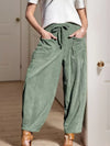 Daverri Fashions Casual Corduroy Wide Leg Pants with Pockets - DAVERRI FASHIONS