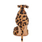 Leopard-print suede stiletto heel sandal with thin ankle strap