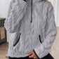 Cozy Sherpa Half Zip Sweatshirt - DAVERRI FASHIONS