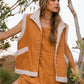 Button Up Sherpa Vest Coat - DAVERRI FASHIONS