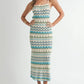 MABLE Lightweight Pointelle Chevron Knit Maxi Dress