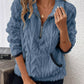 Cozy Sherpa Half Zip Sweatshirt - DAVERRI FASHIONS