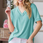 Heimish Plus Size V-Neck Half Sleeve T-Shirt Mint Blue T-Shirts