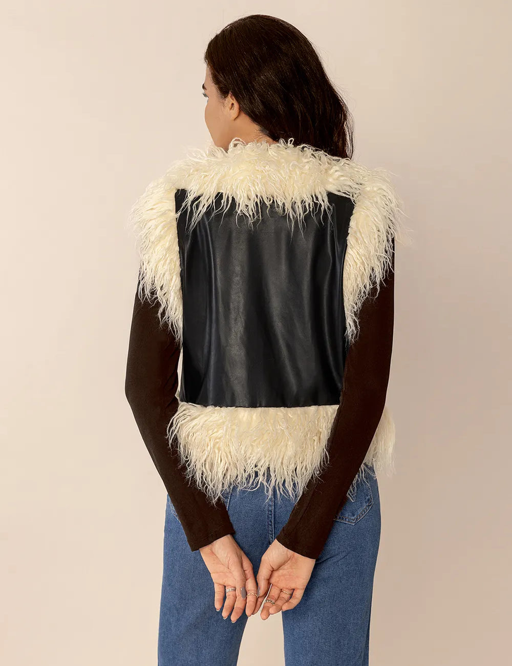 Tied Fringe Contrast Vest | Vest Jackets Daverri Fashions