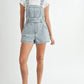 MABLE Square Neck Ruffle Shoulder Denim Overall Romper Shortalls