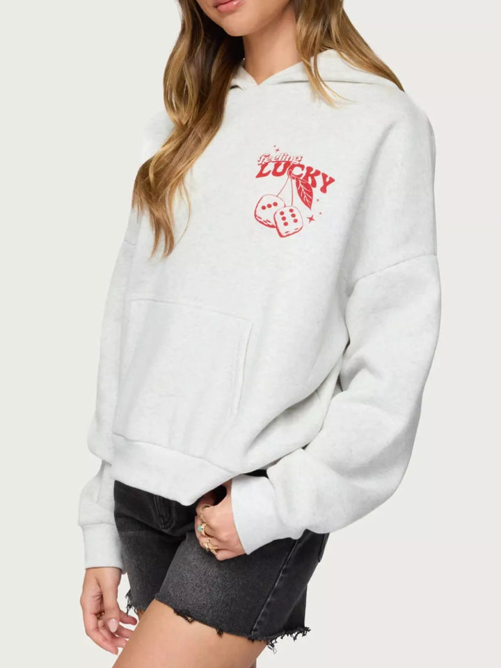 Drop Shoulder Graphic Hoodie with Kangaroo Pocket | Hoodies Daverri Fashions