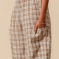 SO ME Check Plaid Wide Leg Pants with Big Patch Pockets