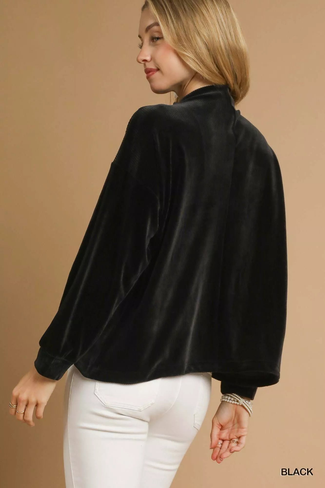Umgee Ribbed Drawstring Hem Knit Top | Tops Daverri Fashions