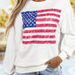 American flag round neck sweatshirt with red blue sequins