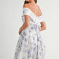 MABLE Floral Printed Off Shoulder Maxi Dress