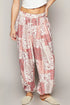 POL Drawstring Floral Patchwork Wide leg Pants - DAVERRI FASHIONS