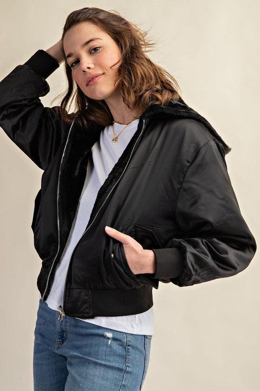 Reversible All Weather Fur Lined Bomber Jacket Jackets