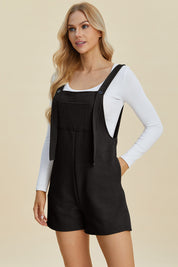 Double Take Textured Shortalls Plus Size Shortalls