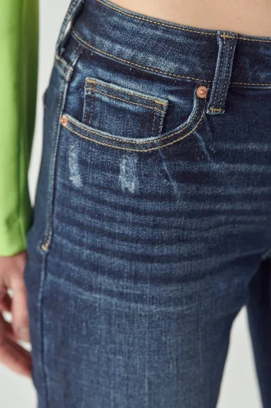 Artemis Vintage Mid Rise Stretch Super Flare Jeans - DAVERRI FASHIONS