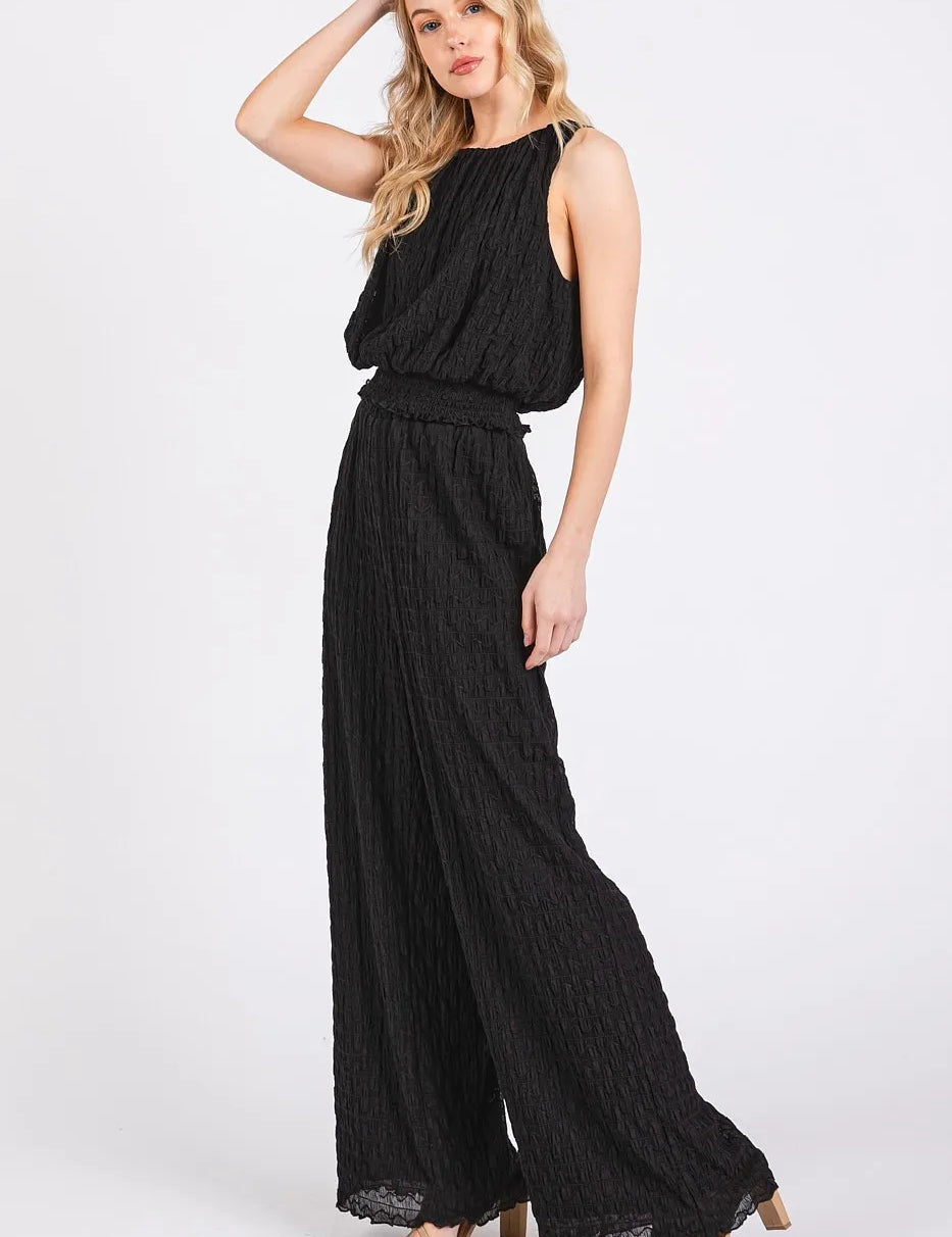 Mittoshop Textured Stretchy Crop Tank and Pants Set | Outfit Sets Daverri Fashions