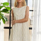 ADORA Applique Round Neck Sleeveless Shift Dress Mini Dresses
