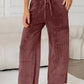 Daverri Fashions mauve velvet cargo pants with elastic waistband