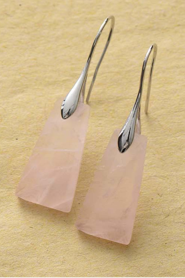 Handmade Geometrical Shape Natural Stone Dangle Earrings | Earrings Daverri Fashions