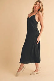Aemi+Co Side Button Midi Cami Dress | Daverri Fashions