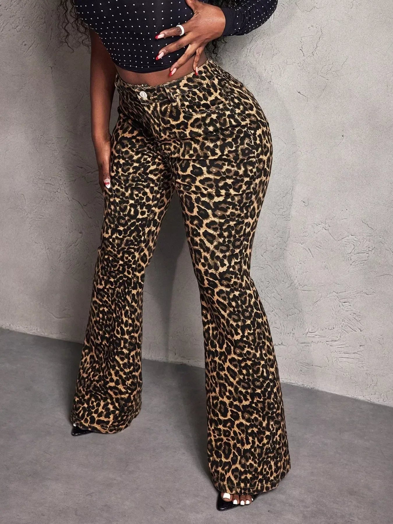 Leopard Wide Leg Pants - DAVERRI FASHIONS