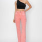 RISEN Full Size High Rise Side Slit Cargo Bootcut Jeans Jeans