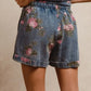 BiBi Floral Printed Denim Short Pants With Pocket - DAVERRI FASHIONS