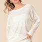 BiBi Waffled Backless Drawstring T-Shirt Tops