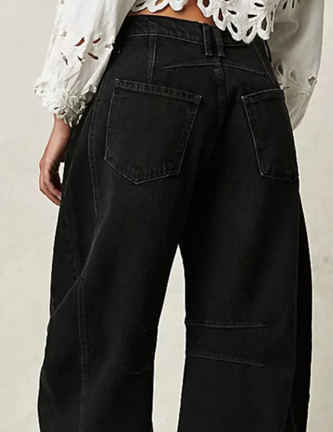 Wide Leg Relaxed Fit Barrel Jeans | Jeans Daverri Fashions