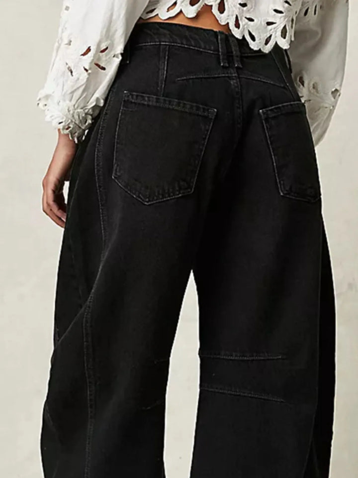 Wide Leg Relaxed Fit Barrel Jeans | Jeans Daverri Fashions