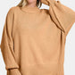 Zenana Side Sit Oversize Sweater Dk Brush - DAVERRI FASHIONS