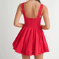 MABLE Poplin Square Neckline Bubble Mini Dress