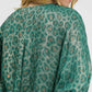 Umgee Metallic Leopard Print V-Neck Kimono Dress