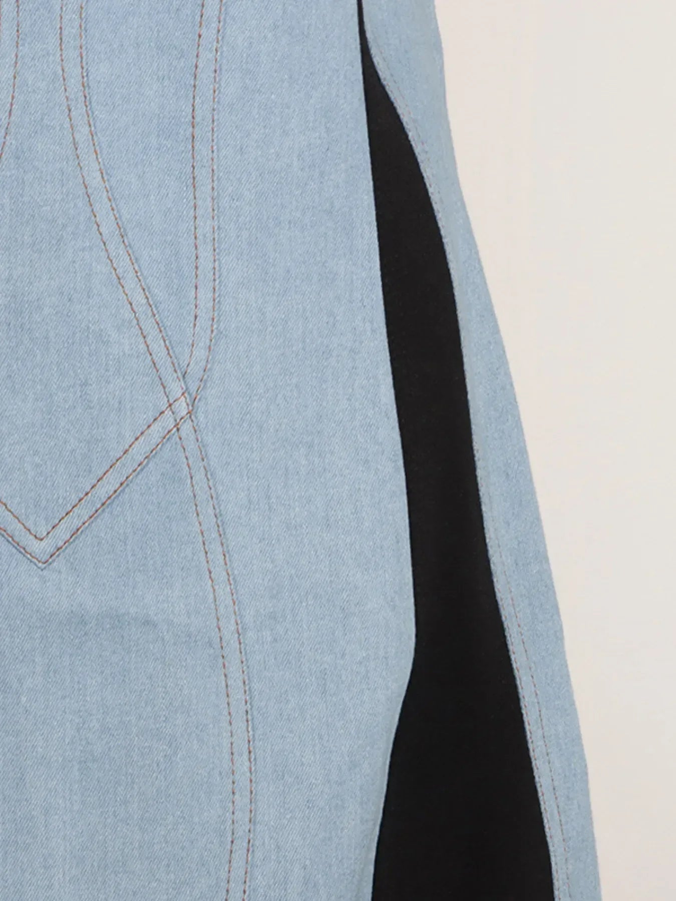 Contrast Adjustable Strap Denim Dress - DAVERRI FASHIONS