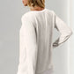 Double Take Corded Rib Thumbhole Cuff Round Neck T-Shirt - DAVERRI FASHIONS