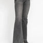 Judy Blue Full Size Mid Rise Tummy Control Washed Gray Release Hem Flare Jeans Plus Size - DAVERRI FASHIONS